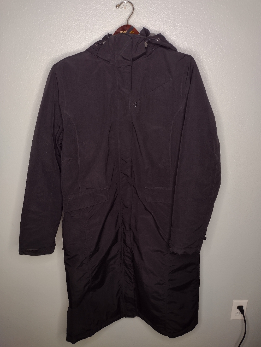 Lands End Womens The Squall Parka Jacket Coat Medium 10-12 Hooded Black